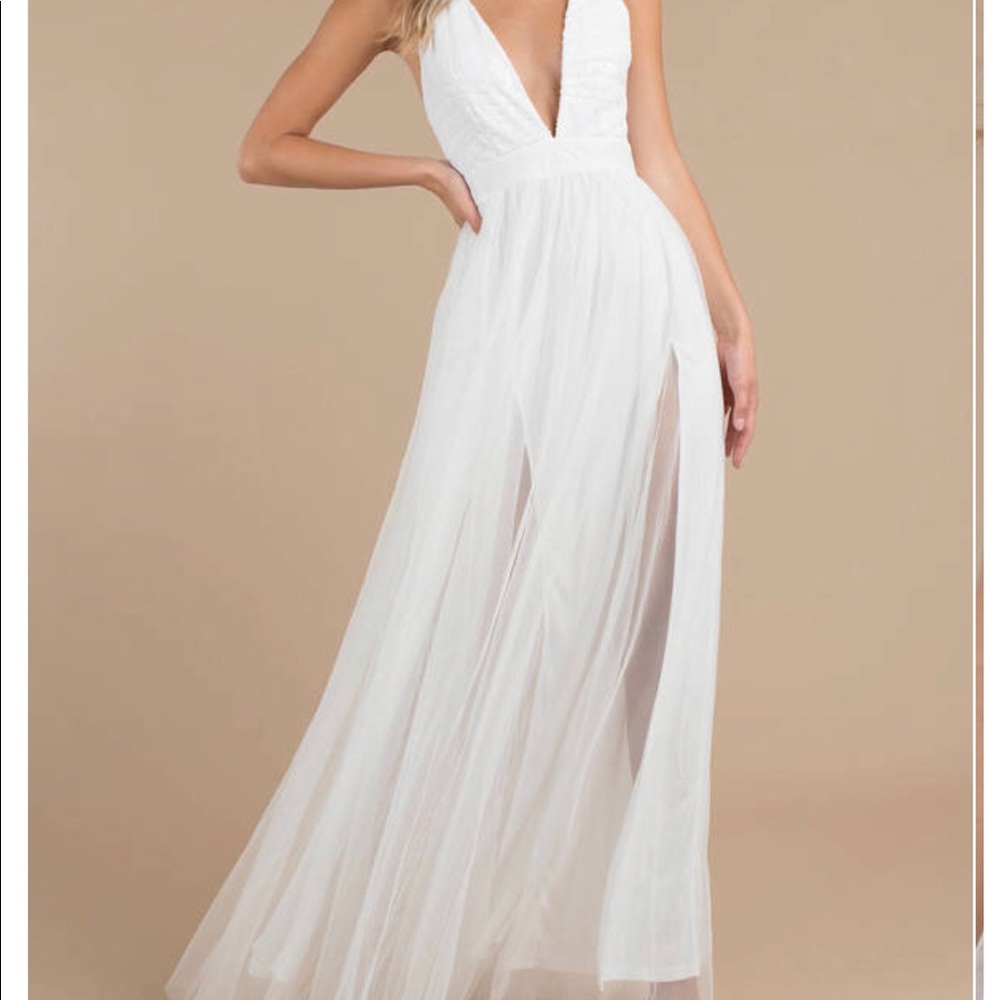 SOLD / White sequence and tulle dress